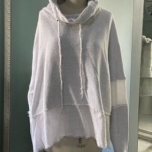 Free People Cream Cowl Neck Sweater